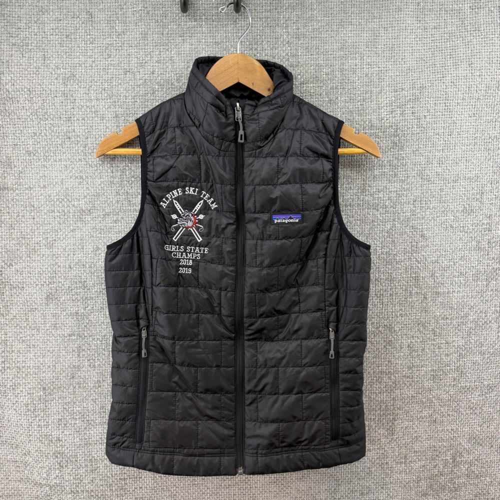 Patagonia Nano Puff Vest Women's Small Black Lightweight Primaloft Ripstop Logo